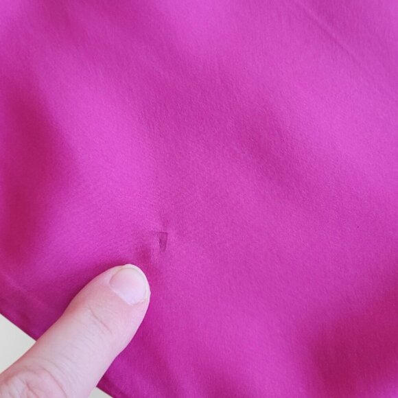 Sea New York Fabiola Silk Habotai Blouse Ruched Smocked Detailing Magenta 10 - Picture 15 of 15